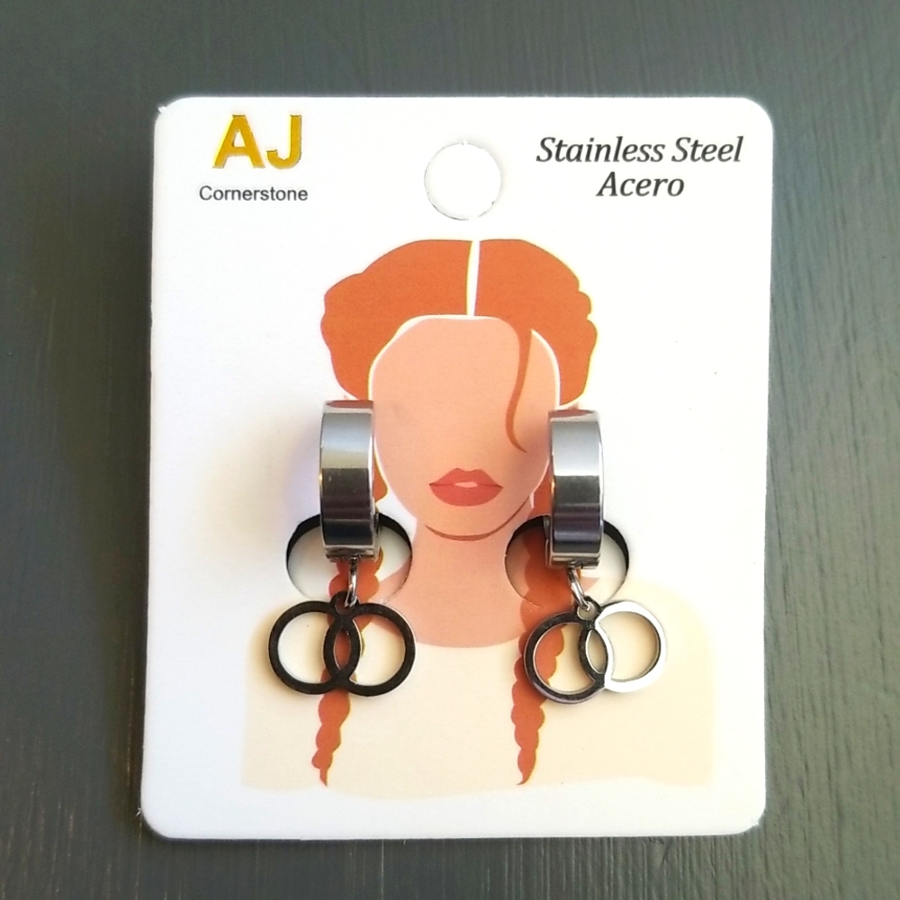 3 for $15 Stainless Steel Small Hoop Earrings